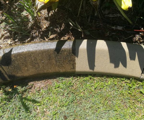 Garden edging retaining wall - pressure washing